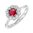 14Kt White Gold Diamond 1 2Ctw & Ruby 1 2Ctw Ring For Discount