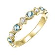 10Kt Yellow Gold Diamond 1 20Ctw & Blue Topaz 1 6Ctw Ring Fashion