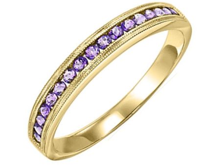 10Kt Yellow Gold Amethyst 1 3Ctw Ring Hot on Sale