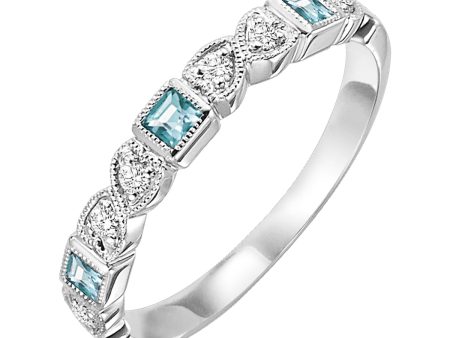 10Kt White Gold Diamond 1 10Ctw & Blue Topaz 1 7Ctw Ring Online Sale