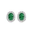 14Kt White Gold Diamond 1 5Ctw & Emerald 7 8Ctw Earring Online