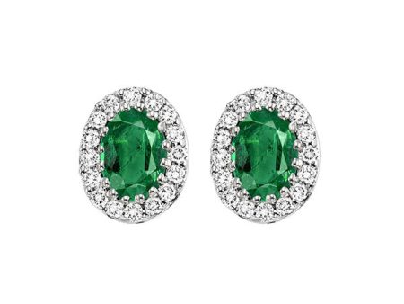 14Kt White Gold Diamond 1 5Ctw & Emerald 7 8Ctw Earring Online