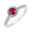 14Kt White Gold Diamond 1 3Ctw & Ruby 1 3Ctw Ring Online now