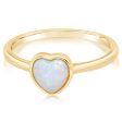 14K Yellow Gold Australian Opal Heart Ring For Discount