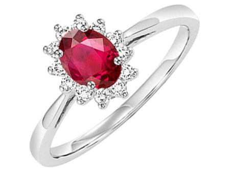 14Kt White Gold Diamond 1 5Ctw & Ruby 1 2Ctw Ring Discount