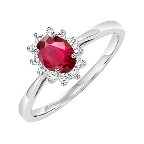 14Kt White Gold Diamond 1 5Ctw & Ruby 1 2Ctw Ring Discount