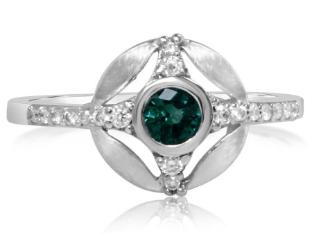 14K White Gold Emerald Diamond Ring Supply