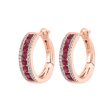 14Kt Rose Gold Diamond 1 5Ctw & Ruby 5 8Ctw Earring For Discount