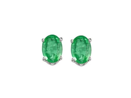 14Kt White Gold & Emerald 1Ctw Earring Supply