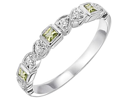 14Kt White Gold Diamond 1 12Ctw & Peridot 1 7Ctw Ring Fashion