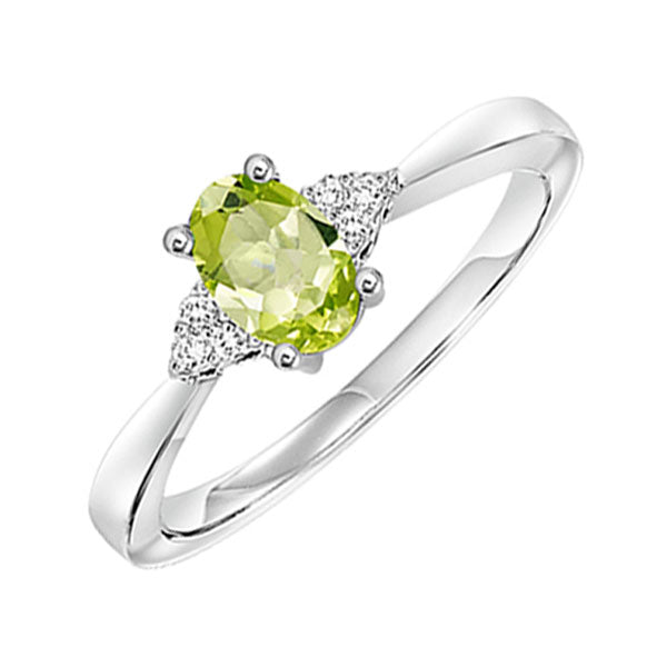 10Kt White Gold Diamond 1 20Ctw & Peridot 1 2Ctw Ring Sale