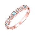 14Kt Rose Gold Diamond 1 12Ctw & Blue Topaz 1 7Ctw Ring For Sale