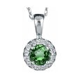 14Kt White Gold Diamond 1 12Ctw & Emerald 1 4Ctw Pendant Cheap