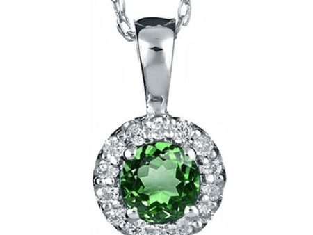 14Kt White Gold Diamond 1 12Ctw & Emerald 1 4Ctw Pendant Cheap