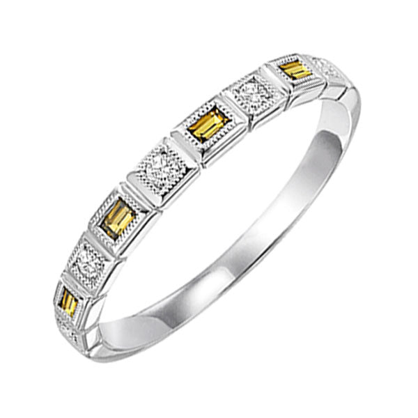 14Kt White Gold Diamond 1 10Ctw & Citrine 1 8Ctw Ring Online now