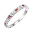 14Kt White Gold Diamond 1 12Ctw & Garnet 1 6Ctw Ring For Sale