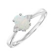 10Kt White Gold Diamond 1 20Ctw & Opal 1 2Ctw Ring Online Hot Sale