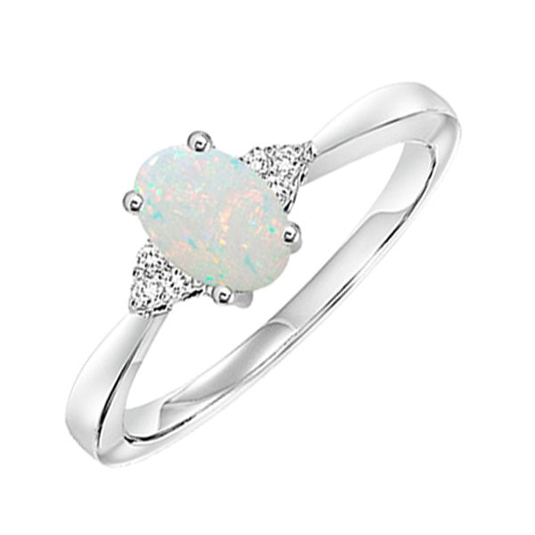 10Kt White Gold Diamond 1 20Ctw & Opal 1 2Ctw Ring Online Hot Sale