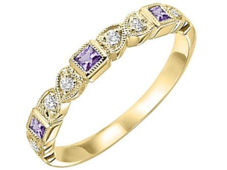 14Kt Yellow Gold Diamond 1 12Ctw & Amethyst 1 7Ctw Ring Online