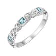 14Kt White Gold Diamond 1 12Ctw & Blue Topaz 1 7Ctw Ring For Sale