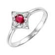 14Kt White Gold Diamond 1 20Ctw & Ruby 1 7Ctw Ring Cheap