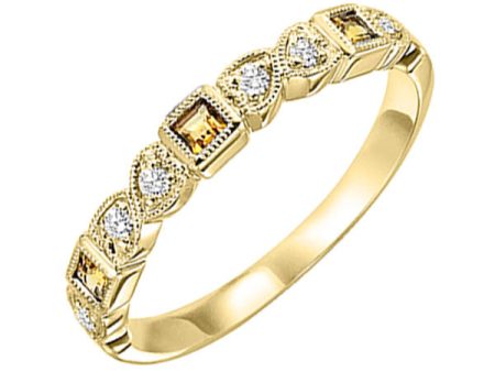 10Kt Yellow Gold Diamond 1 10Ctw & Citrine 1 7Ctw Ring Online