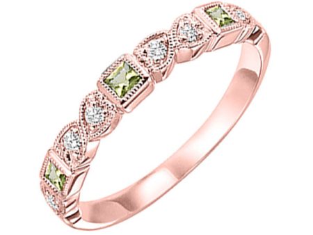 14Kt Rose Gold Diamond 1 12Ctw & Peridot 1 7Ctw Ring Online