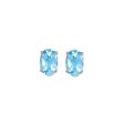 14Kt White Gold Blue Topaz 7 8Ctw Earring Cheap