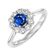 14Kt White Gold Diamond 1 2Ctw & Sapphire 1 2Ctw Ring Fashion