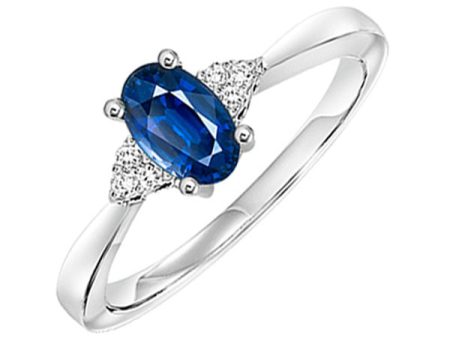 10Kt White Gold Diamond 1 20Ctw & Sapphire 1 2Ctw Ring Discount