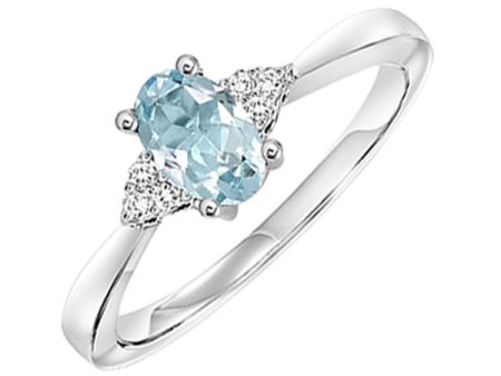 14Kt White Gold Diamond 1 20Ctw & Aquamarine 3 8Ctw Ring Discount