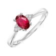 10Kt White Gold Diamond 1 20Ctw & Ruby 1 2Ctw Ring For Sale