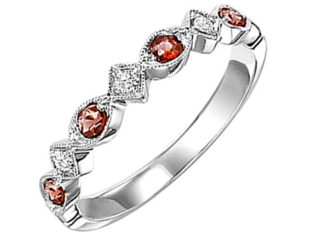 10Kt White Gold Diamond 1 20Ctw & Garnet 1 6Ctw Ring Online now