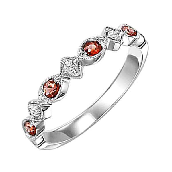 10Kt White Gold Diamond 1 20Ctw & Garnet 1 6Ctw Ring Online now