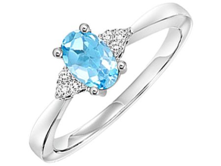 10Kt White Gold Diamond 1 20Ctw & Blue Topaz 1 2Ctw Ring Supply