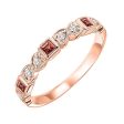 14Kt Rose Gold Diamond 1 10Ctw & Garnet 1 7Ctw Ring Cheap