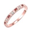 14Kt Rose Gold Diamond 1 12Ctw & Garnet 1 6Ctw Ring Fashion