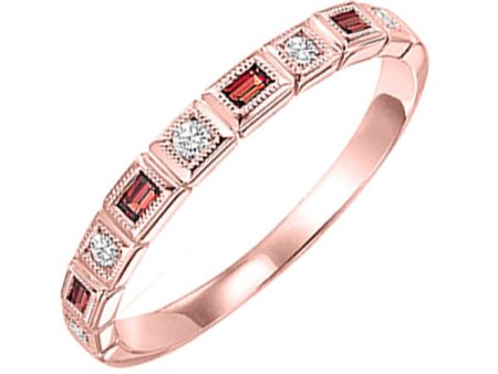 14Kt Rose Gold Diamond 1 12Ctw & Garnet 1 6Ctw Ring Fashion