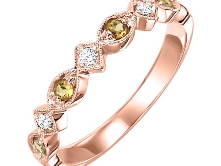 10Kt Rose Gold Diamond 1 20Ctw & Citrine 1 6Ctw Ring Sale