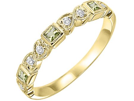 10Kt Yellow Gold Diamond 1 10Ctw & Peridot 1 7Ctw Ring For Sale