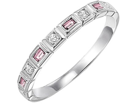 14Kt White Gold Diamond 1 12Ctw & Pink Tourmaline 1 8Ctw Ring Online