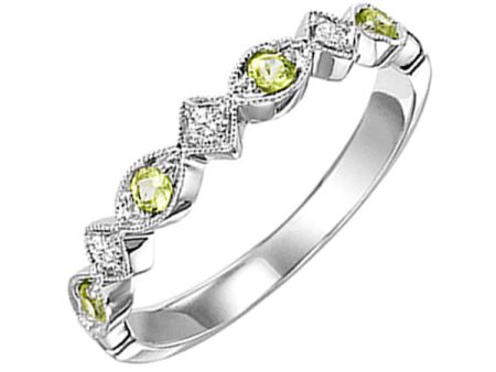 10Kt White Gold Diamond 1 20Ctw & Peridot 1 6Ctw Ring For Cheap