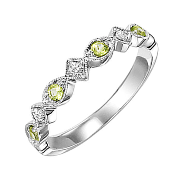 10Kt White Gold Diamond 1 20Ctw & Peridot 1 6Ctw Ring For Cheap