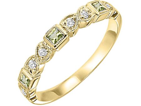 14Kt Yellow Gold Diamond 1 12Ctw & Peridot 1 7Ctw Ring Online now