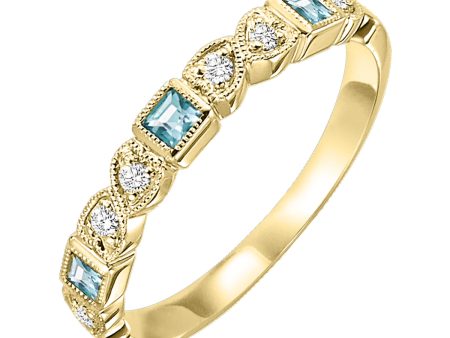 10Kt Yellow Gold Diamond 1 10Ctw & Blue Topaz 1 7Ctw Ring Discount