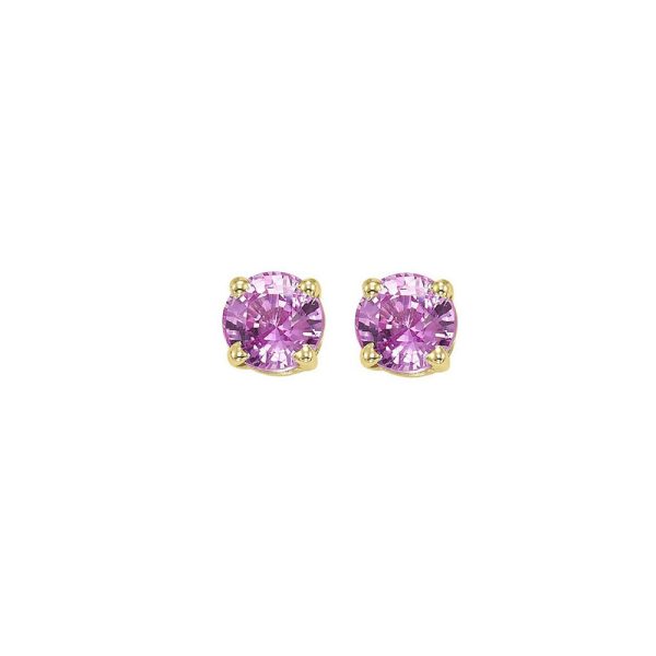 14Kt Yellow Gold & Pink Sapphire 7 8Ctw Earring Hot on Sale