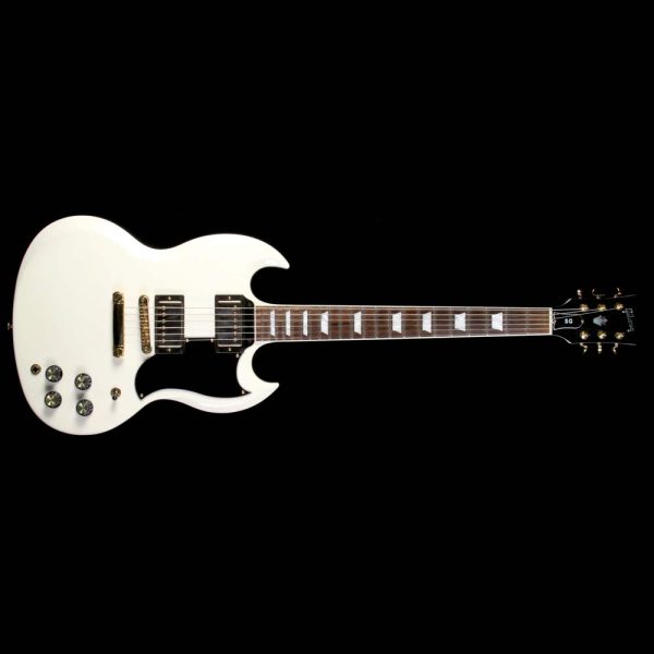 Used 2017 Gibson SG Standard Gold Series Electric Guitar Alpine White Online Sale