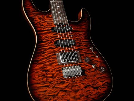 Used 2016 ESP Exhibition Limited Snapper CTM NAMM Display Electric Guitar Tiger Eye Quilt For Discount