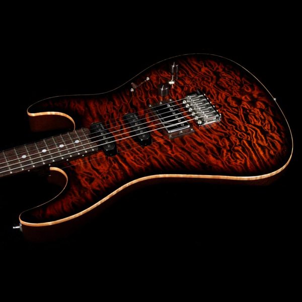 Used 2016 ESP Exhibition Limited Snapper CTM NAMM Display Electric Guitar Tiger Eye Quilt For Discount