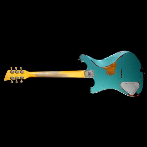 Used 2017 Wild Custom Guitars Wildmaster Electric Guitar Relic Teal Green over Sunburst Discount